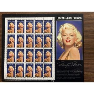 ORIGINAL 1995 MARILYN MONROE LEGENDS OF HOLLYWOOD USPS POSTAGE STAMP SHEET